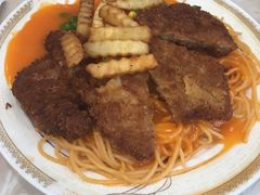 炸猪排意粉-喜莲咖啡