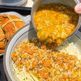 成都12只蟹做一碗蟹黄捞面‼️盆都舔干净了！ 