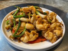 姜葱炒鱼腩-淘米捞·米汤脆鲩鱼火锅(福田皇岗店)