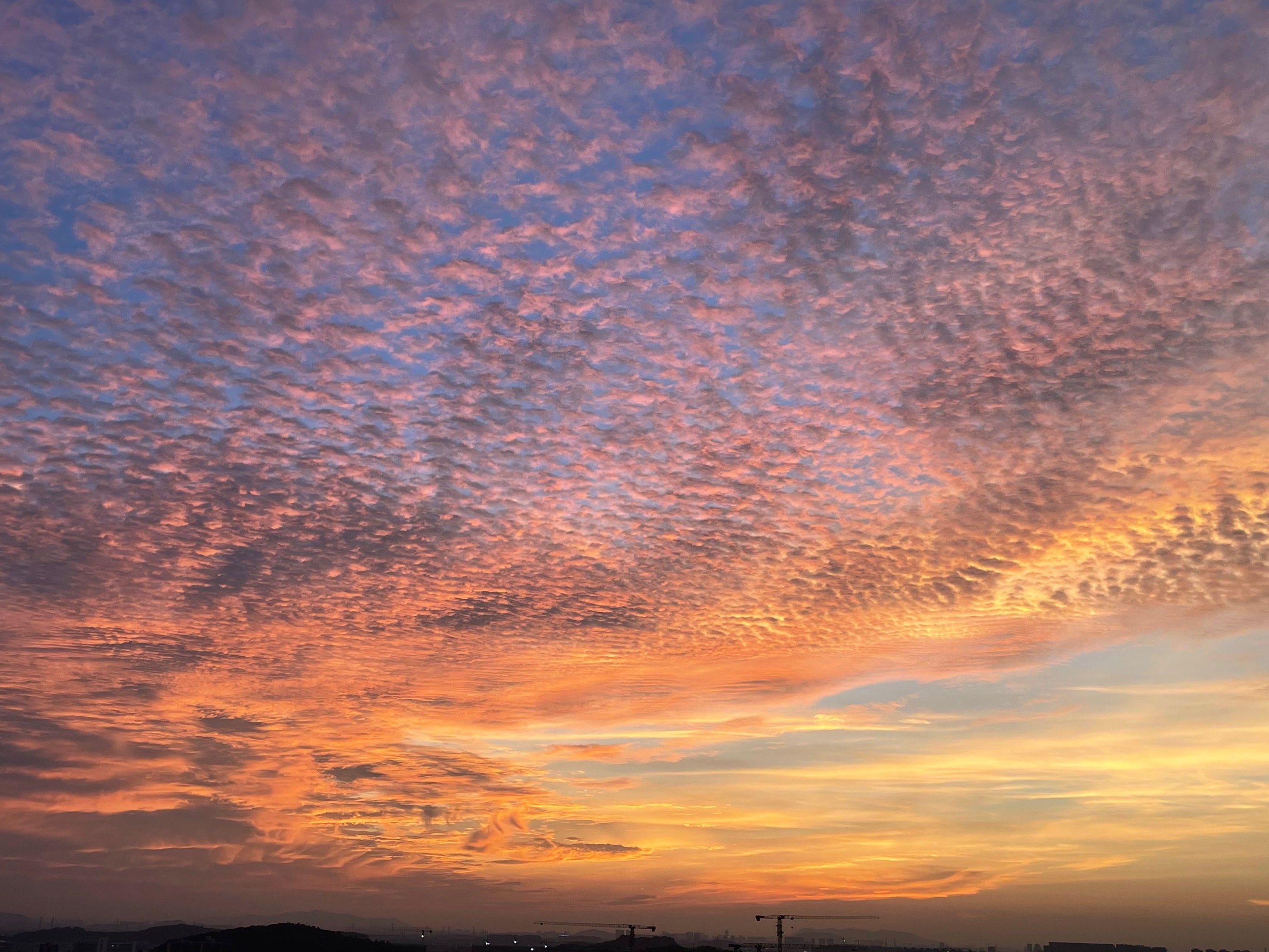 晚霞染红了天空
