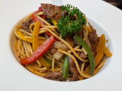黑椒牛仔粒乌冬拌面-青麦家·融合餐厅(江岛智立方店)