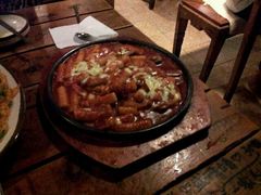 奶酪海鲜炒米条-包装马车·韩国料理·포장마차