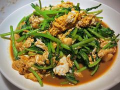 茼蒿炒海蛎子-日丰园海肠水饺·老字号大连海鲜(和平广场店)