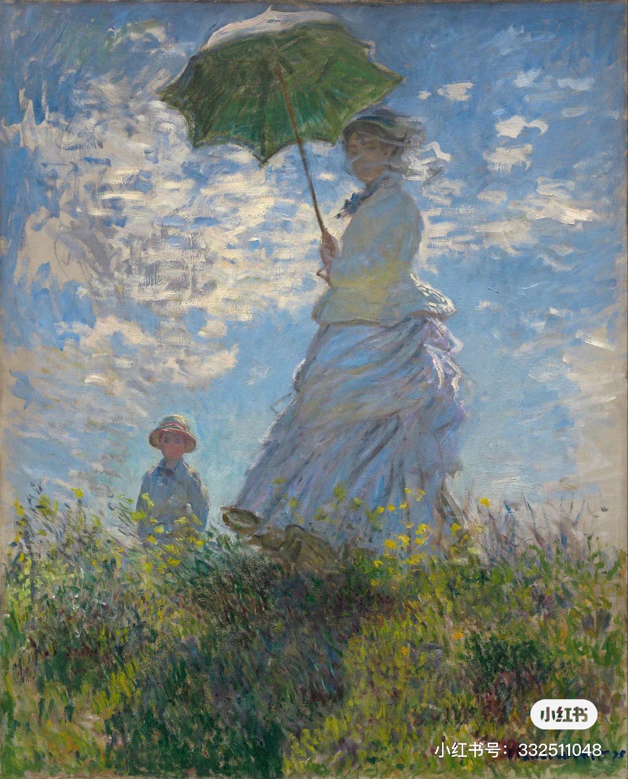 《撑阳伞的女人》\\n作者克劳德莫奈 claude monet\\n附高清原图