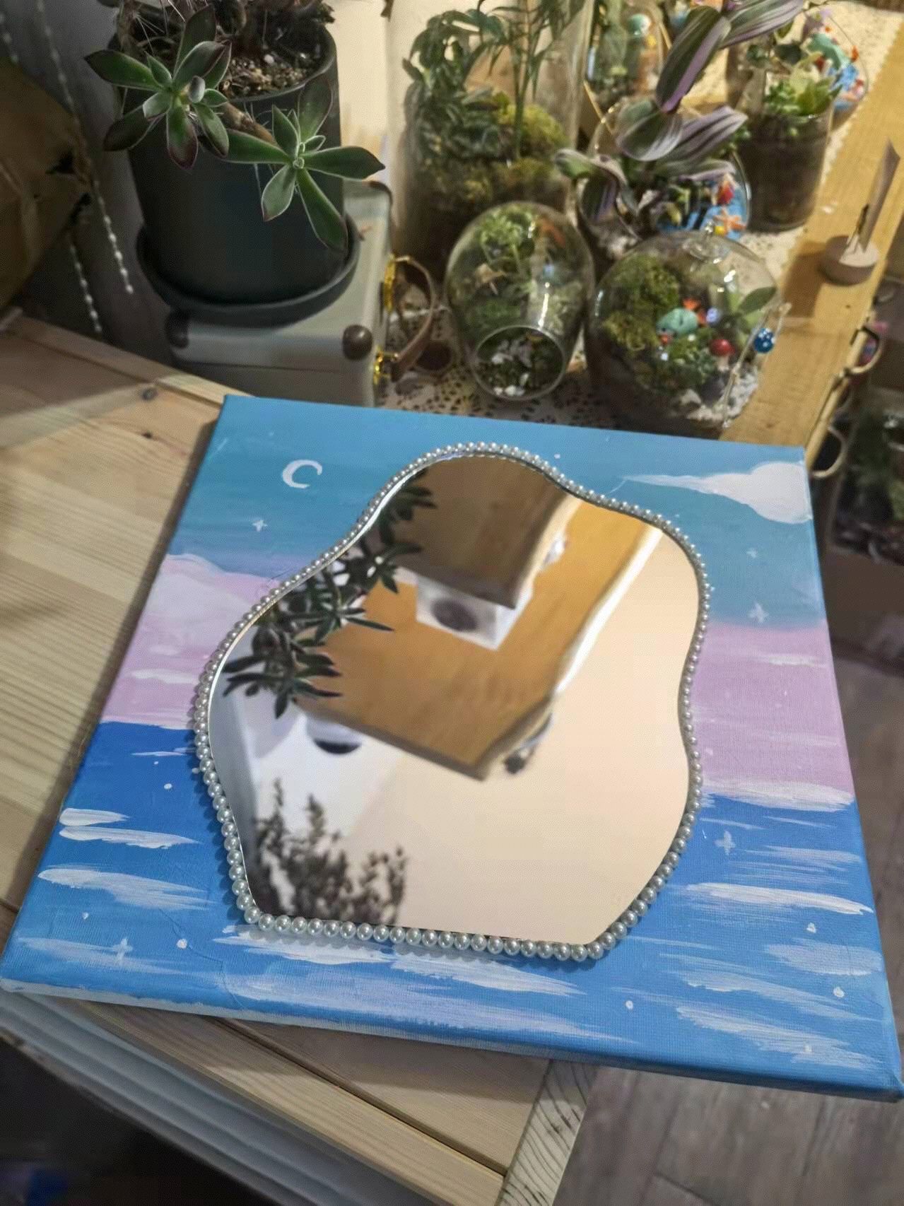 制作diy水彩画镜子