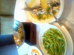 清蒸太湖白鱼，水芹菜，干锅花菜-苏苑饭店-中餐厅(长桥地区店)