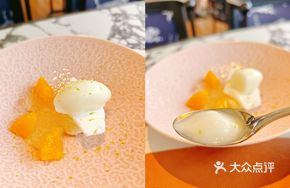 Yuzu Sorbet with Gin Jelly and Vanilla Cake