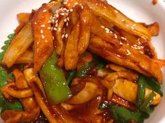 鱿鱼辣炒鸡排-庭院里的小幸福(开发区万达店)