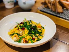 土鸡蛋韭菜炒鲜贝-老头儿油爆虾(金鹰世界店)