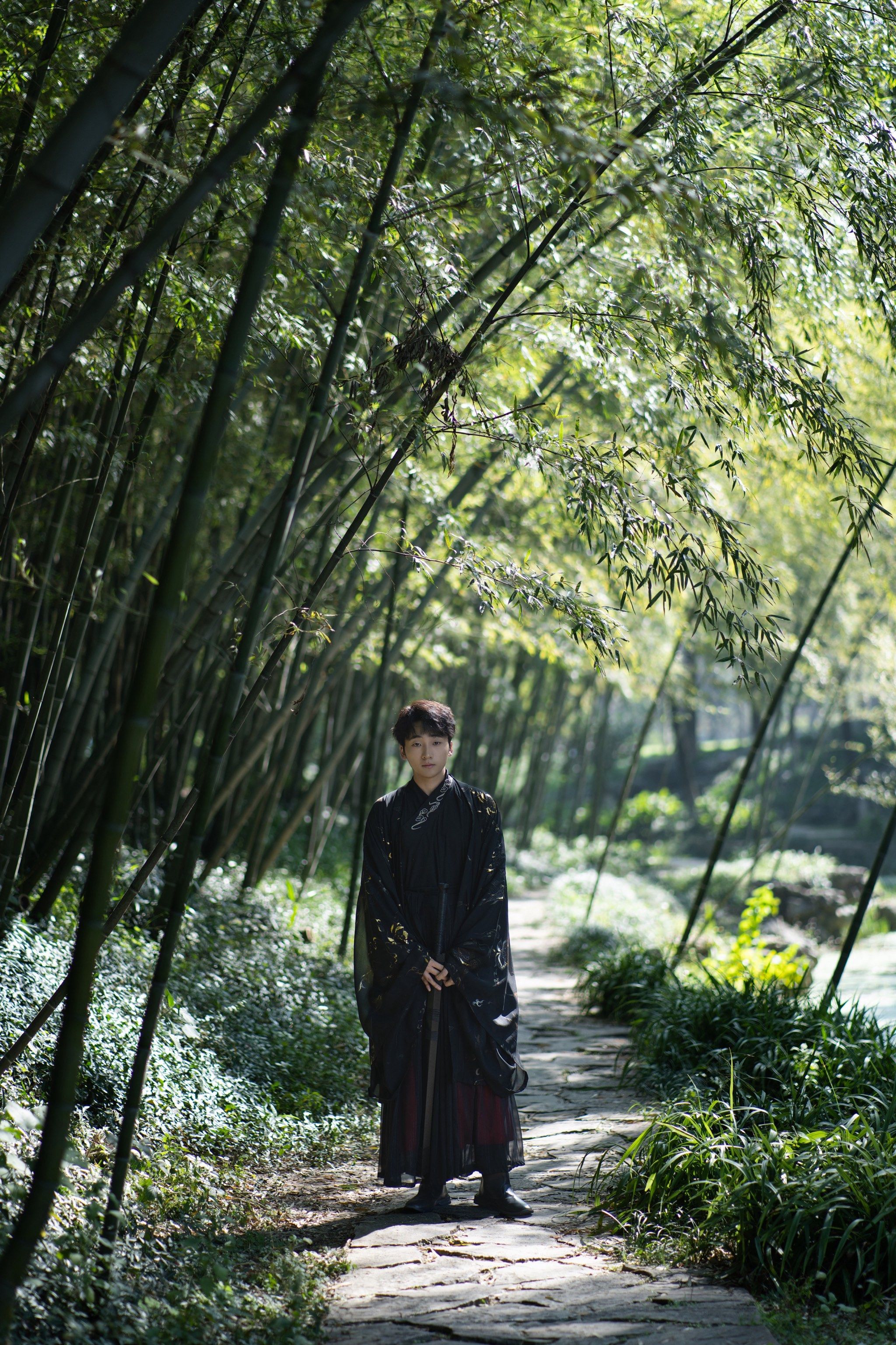 外景竹林男生古装