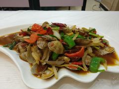 姜葱炒花甲-覃记海鲜美食餐厅