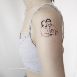 简笔画-黑旗纹身