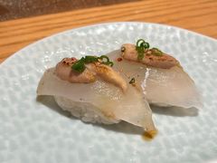 剥皮鱼配鱼肝寿司-爱米粒家
