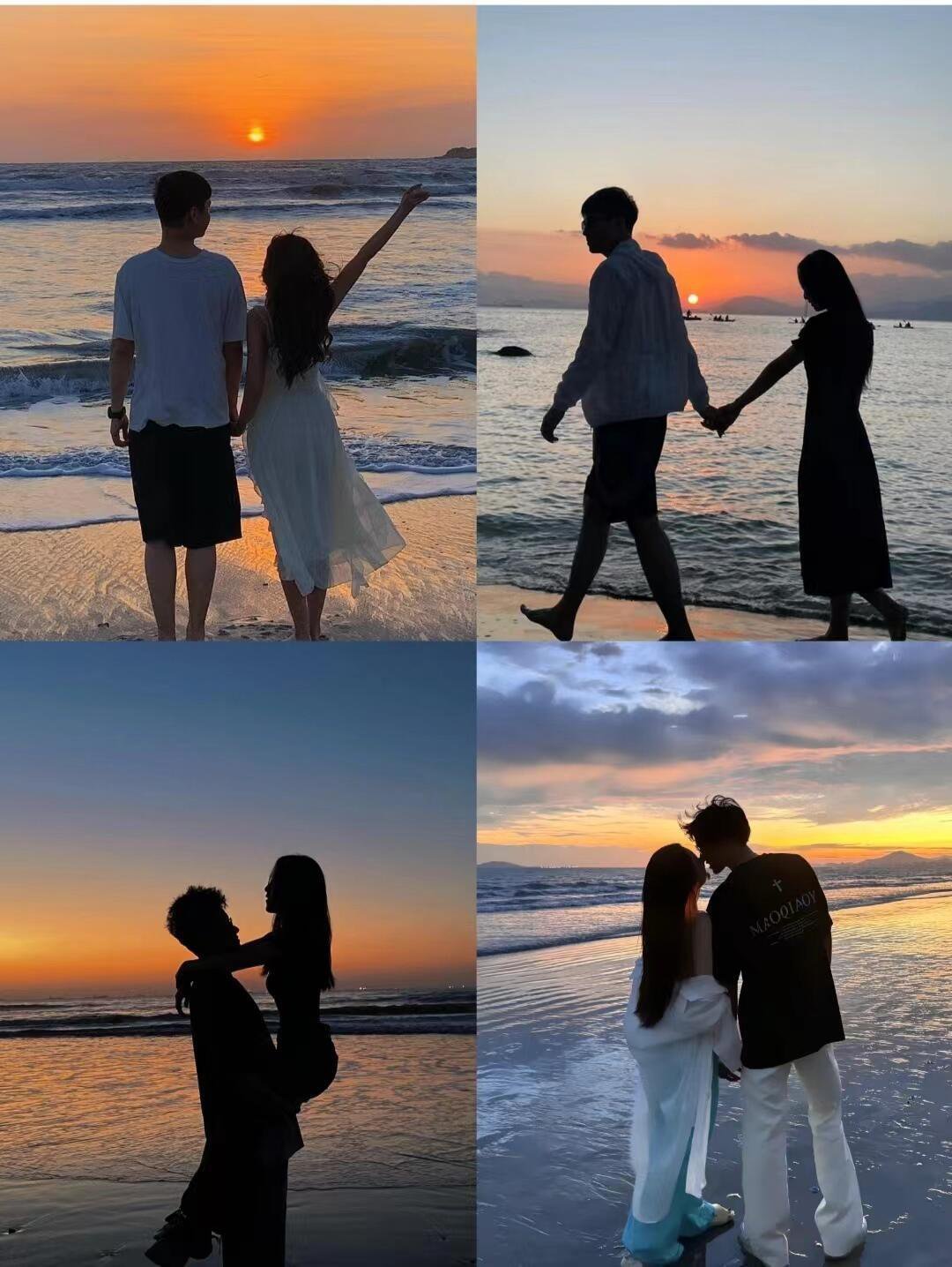 情侣👫海边背影可以这样拍