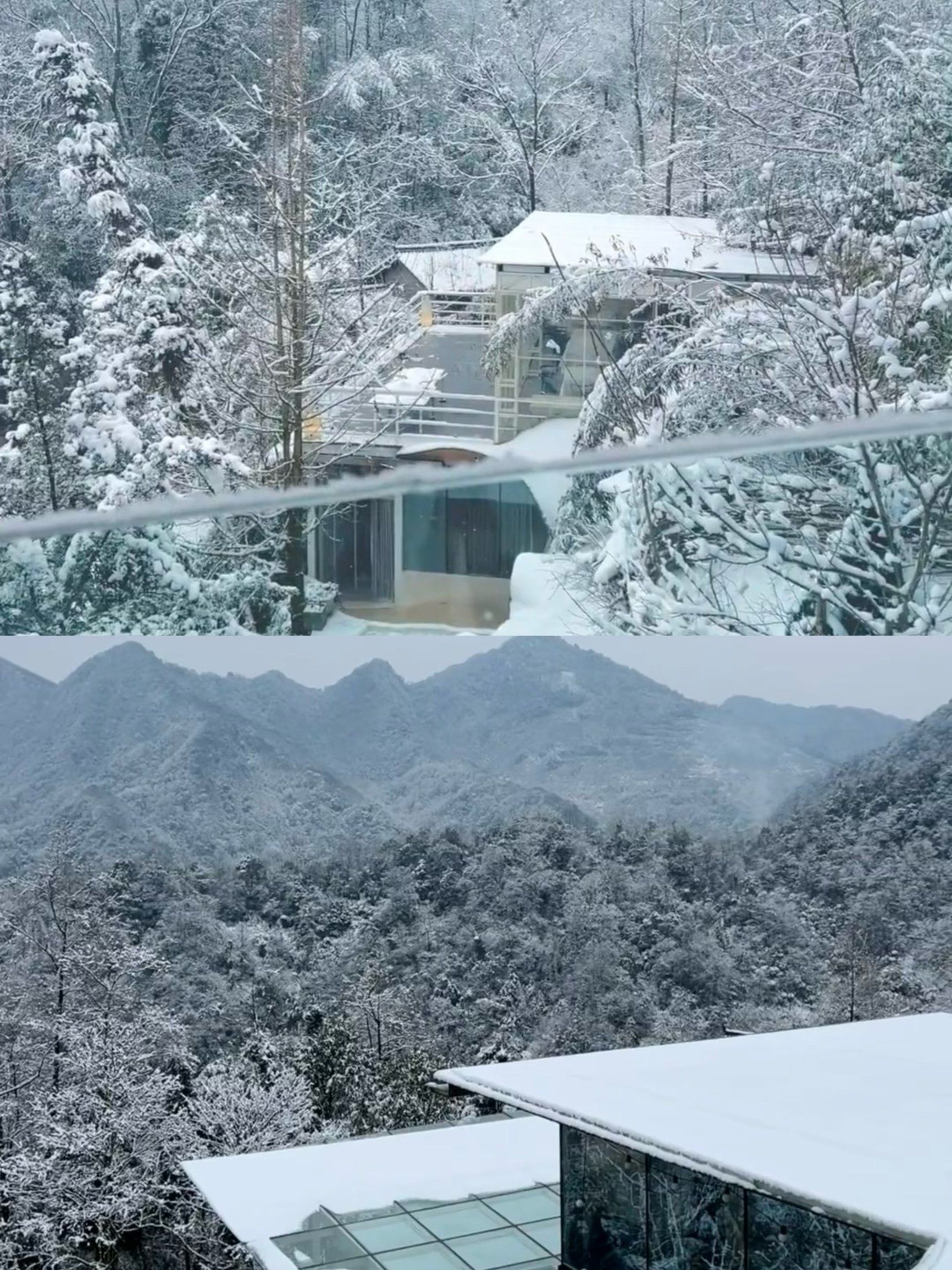 躺看雪景.青城山这家民宿太美了