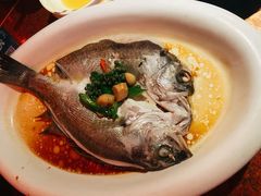 葱椒鲈鱼-绿茶餐厅(蓝色港湾店)