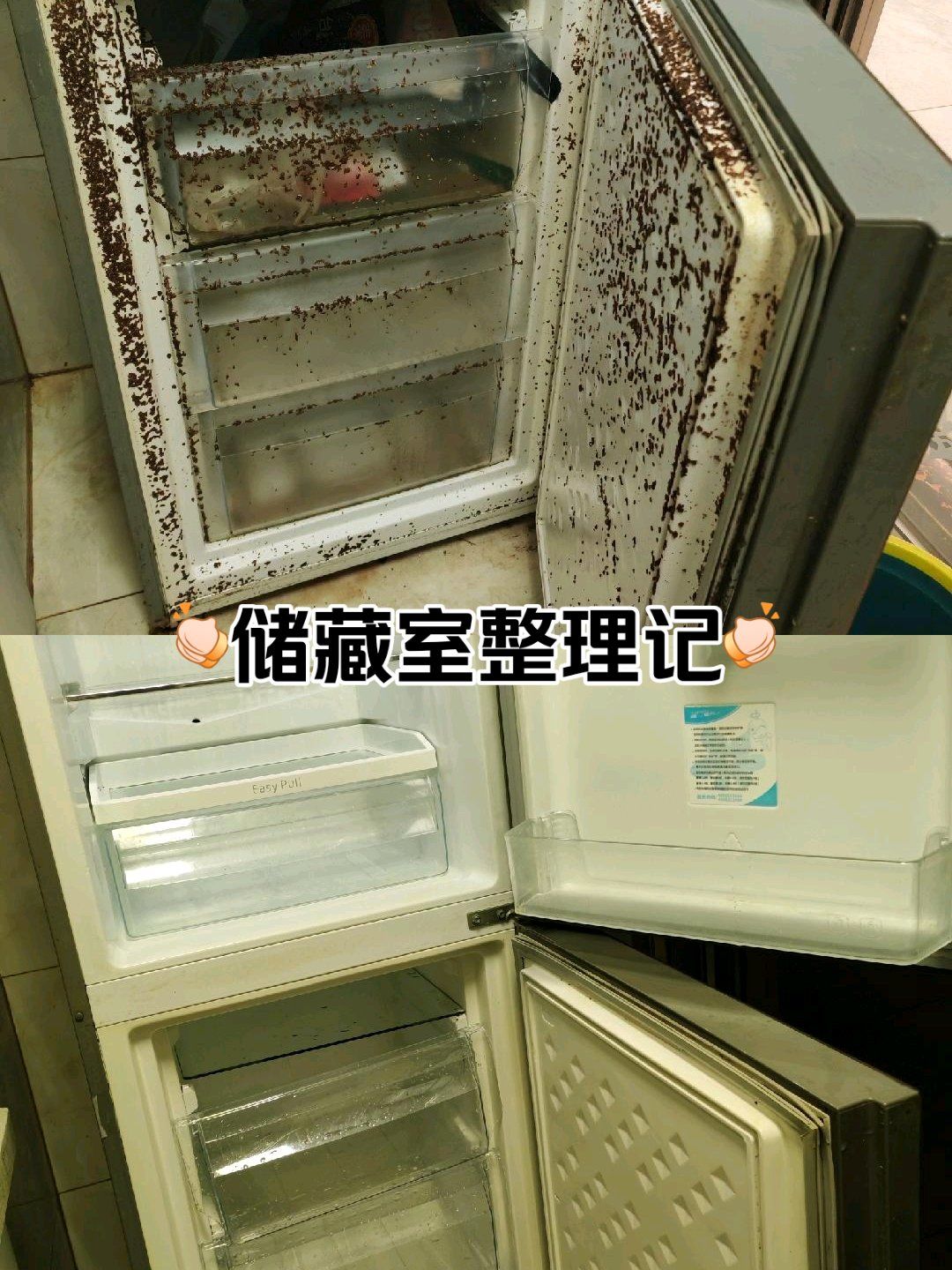 保洁今天清洗的这台冰箱不知道有多恶心人