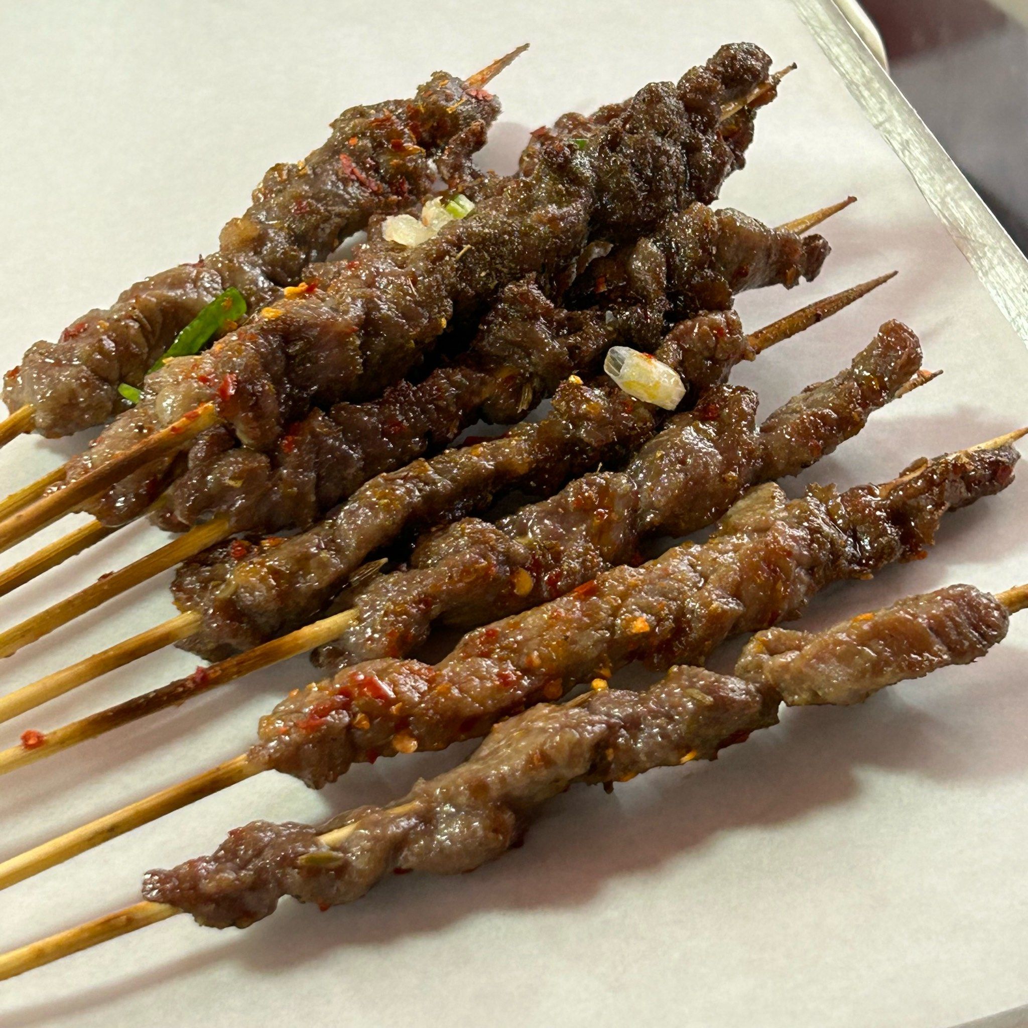 牛肉有点辣 带筋的有点多 #烧烤呀撸串呀