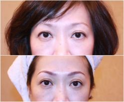 客人塑眉前后对比图-艾妃罗高科美肤美甲美睫健康管理