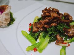 海南黑猪肉炒芥蓝-香香海南菜餐厅