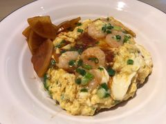 滑蛋虾仁饭-汤去三面