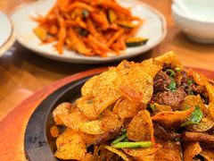 铁板土豆煎牛肉-长寿参鸡汤(朝韩风情街店)