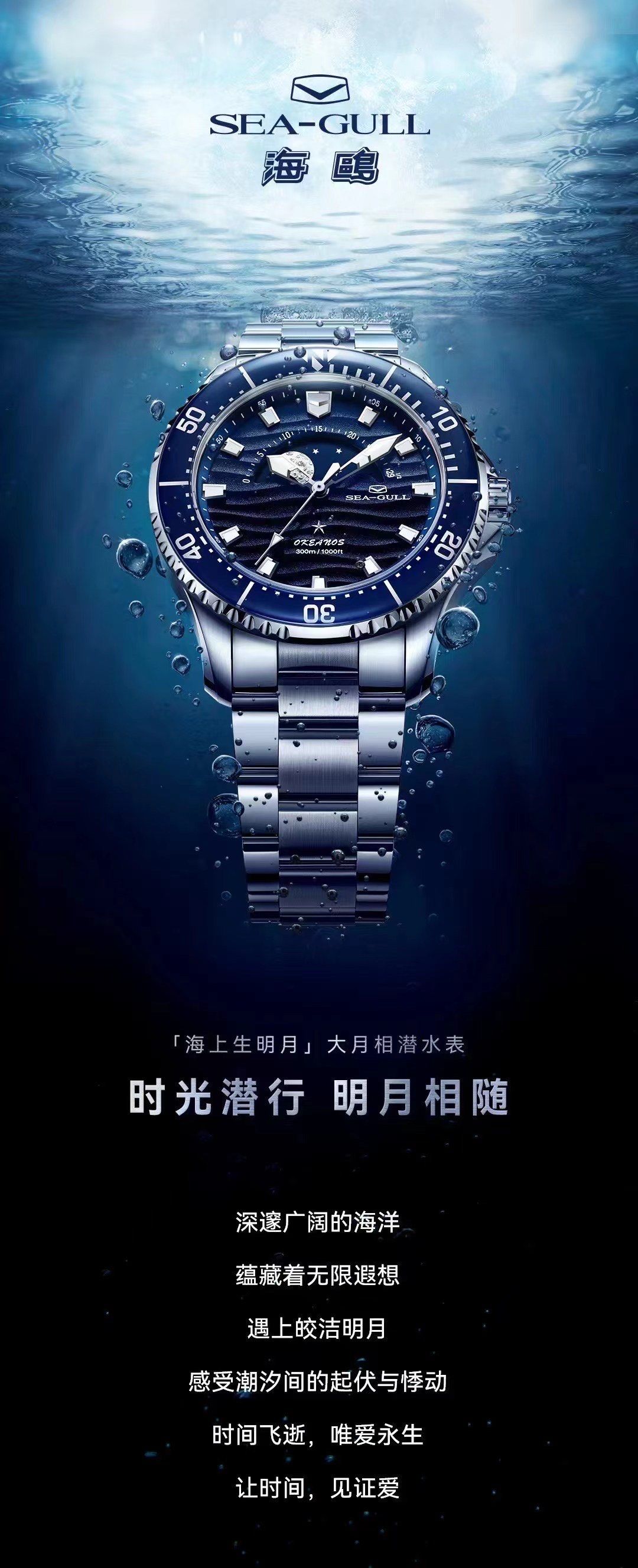 海鸥表海洋之星系列
海上生明月 夜光