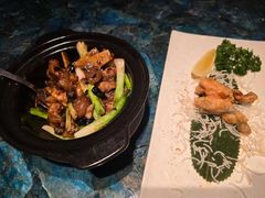 欖角腩背煲配鹽燒田腿-镛记酒家