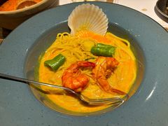 黄咖喱黑虎虾海鲜意面-TamTam