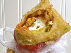 -小红车炸蛋葱油饼