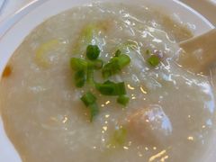 咸蛋芥菜肉片粥-万山楼海鲜酒家·二十三年老字号