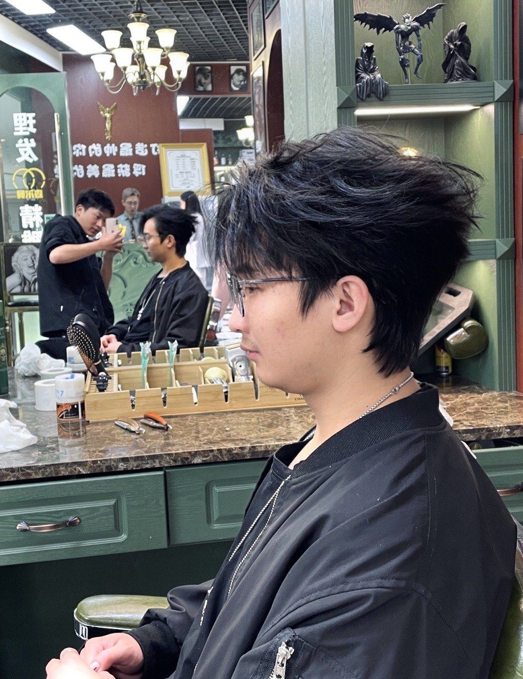 男士狼尾三七分发型!昆明剪