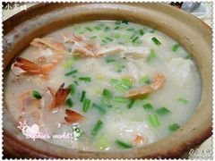 花蟹拼虾粥，很好吃-得记得潮州海鲜砂锅粥(宝业路店)