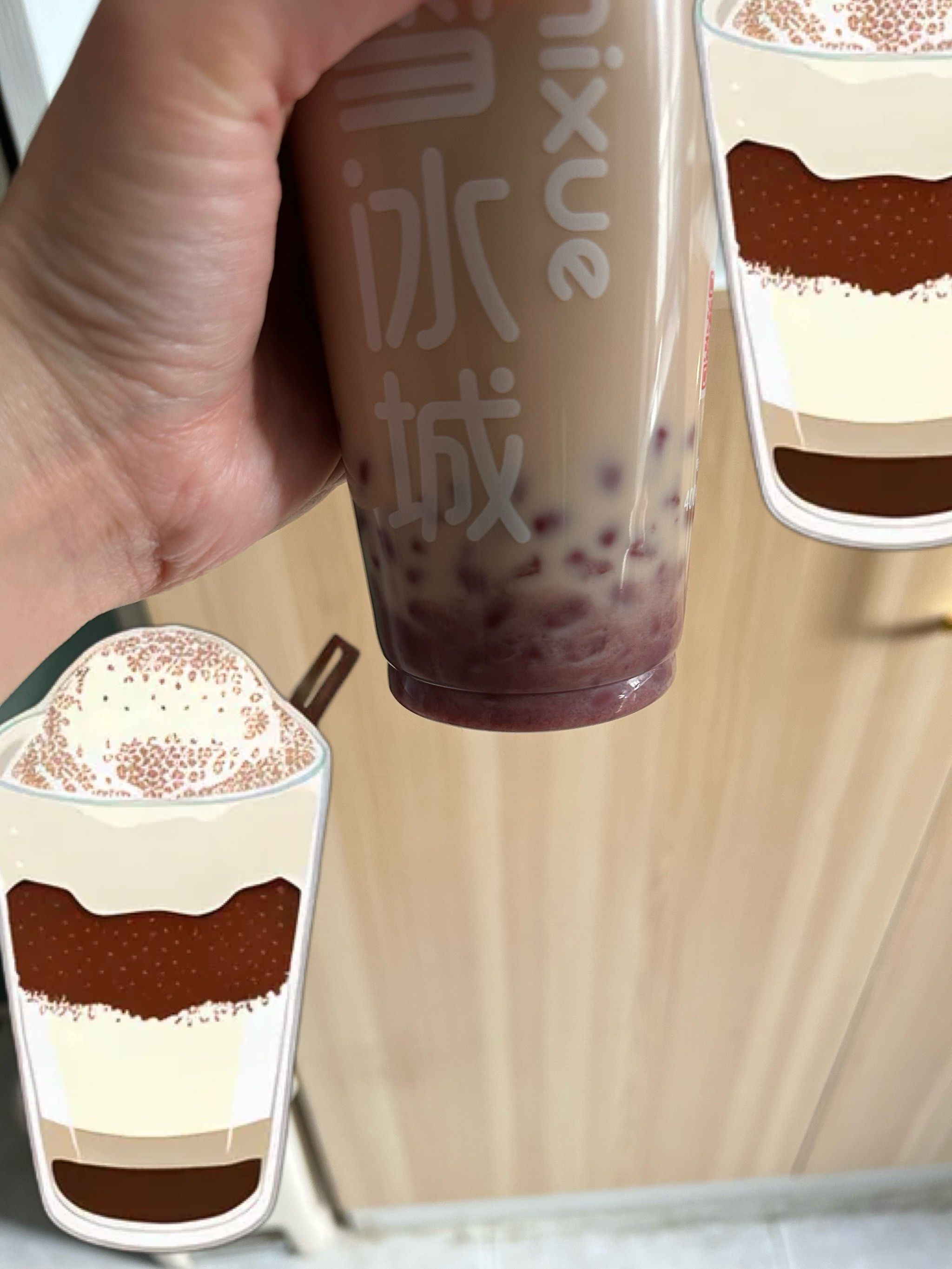 天天领红包#蜜雪冰城#喝奶茶 #红豆奶茶 每次都要五分糖,但这次齁甜