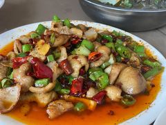 干煸猪大肠-豆腐脑花
