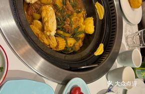 Stewed Pork Ribs and Chicken in Iron Pot