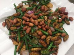 蚕虫炒韭菜花-大欢喜饭店(江怡路店)