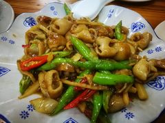 酸笋炒大肠-始兴县农家小院餐馆