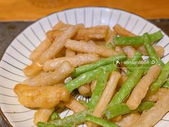 金沙藕条豆角-上楼私房菜(院士路店)