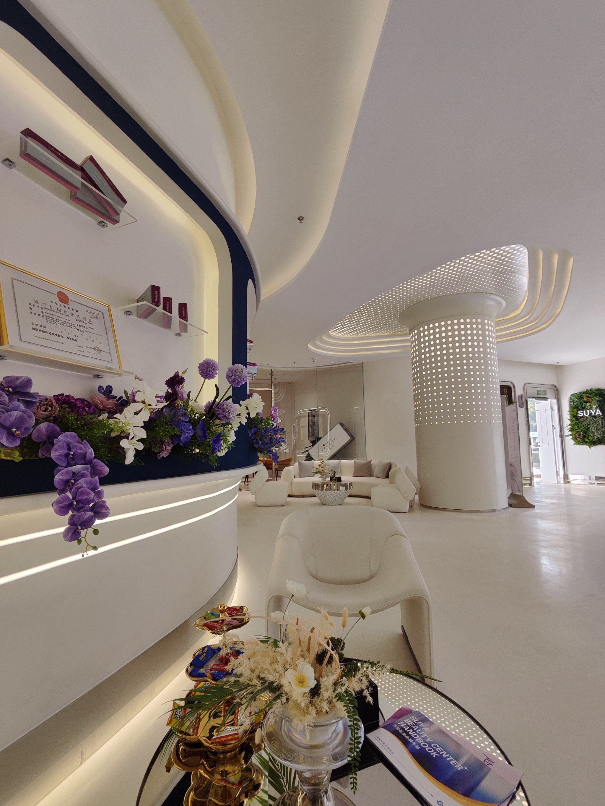 这家是苏宁环球集团的医美,就在五台山苏宁大楼里,有几层楼,装修带