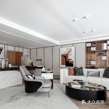今日分享线条与色块继续丰盈空间，使整套设计井然有序