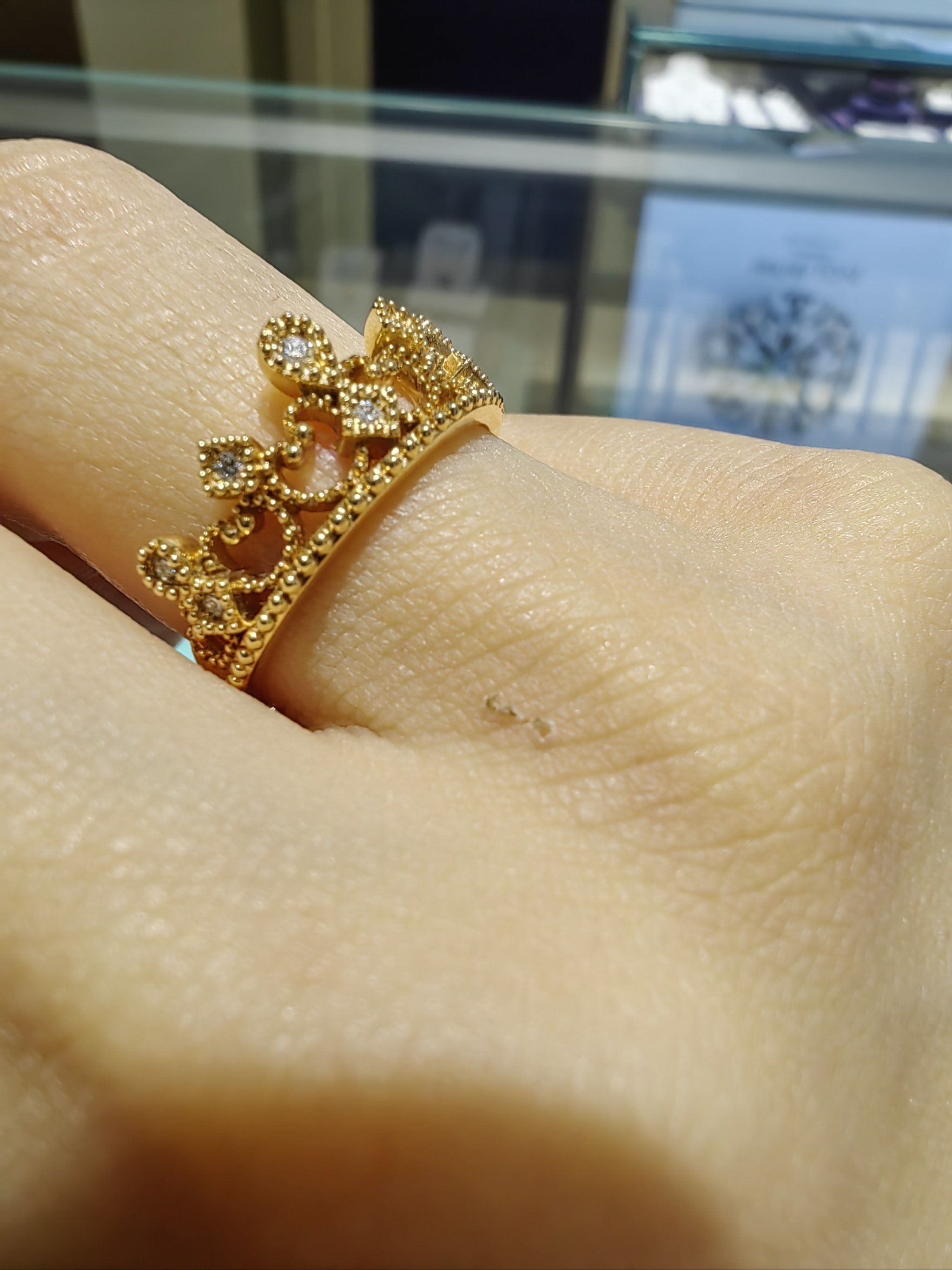 周生生18k玫瑰金皇冠戒指