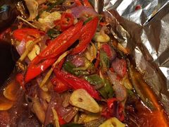 深海锡纸黄鱼-路边摊小炉子烧烤