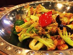 干锅有机花菜煲-粤仔湾砂锅粥(广益哥伦布店)