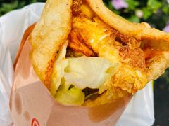炸蛋葱油饼-小红车炸蛋葱油饼