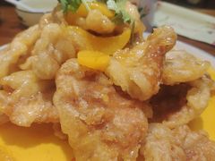 黄桃锅包肉-快乐老家三鲜饺子东北菜(南六中路店)