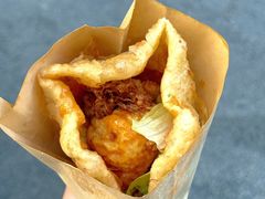 -小红车炸蛋葱油饼