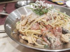 黑松露菌菇鸡肉奶油意面配温泉玉-77COM好吃的意大利菜(老城根店)