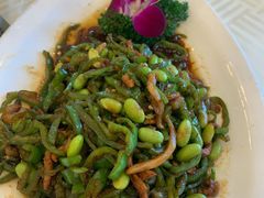 青椒毛豆米肉丝-怡园饭店-餐厅(四望亭店)