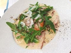 日式溫泉蛋野菌烩培根扁面-Mark&Mars Restaurant
